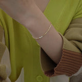 S925 Silver Wave Sparkling Bracelet Women's ins Cold Wind