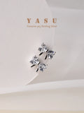 S925 Bowknot Stud Earrings Crystal Wedding Jewelry