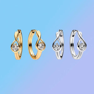 S925 Silver Winter Spiral Diamond Earrings
