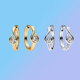 S925 Silver Winter Spiral Diamond Earrings