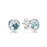 S925 Round Crystal Stone Stud Earrings DIY Jewelry 12 Colors