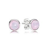 S925 Round Crystal Stone Stud Earrings DIY Jewelry 12 Colors