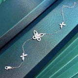 S925 Silver Zircon Bracelet High Carbon Diamond Simulation Bowknot Bracelet