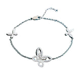 S925 Silver Zircon Bracelet High Carbon Diamond Simulation Bowknot Bracelet