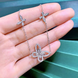 S925 Silver Zircon Bracelet High Carbon Diamond Simulation Bowknot Bracelet