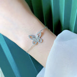 S925 Silver Zircon Bracelet High Carbon Diamond Simulation Bowknot Bracelet