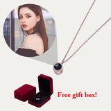 S925 Round Pendant Photo Projection Necklace For Women Girlfriend