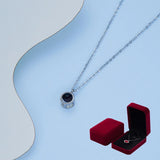 S925 Round Pendant Photo Projection Necklace For Women Girlfriend