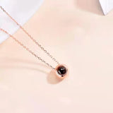 S925 Round Pendant Photo Projection Necklace For Women Girlfriend