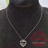 S925 Sterling Silver Mom Heart Crystal Necklace Mother's Gift Christmas