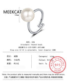 S925 Sterling Silver Synthetic Pearl Cocktail Ring for Women Girls DS3911
