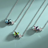 S925 Sterling Silver Star Necklace Austrian Crystal Collarbone Chain