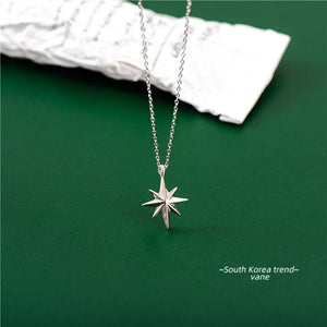 S925 Sterling Silver Hexagram Pendant Necklace Women Jewelry