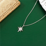 S925 Sterling Silver Hexagram Pendant Necklace Women Jewelry