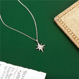 S925 Sterling Silver Hexagram Pendant Necklace Women Jewelry