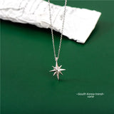 S925 Sterling Silver Hexagram Pendant Necklace Women Jewelry