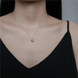 S925 Sterling Silver Hexagram Pendant Necklace Women Jewelry