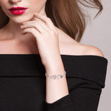 S925 Sterling Silver 8-shaped Bracelet Heart Embedded High end Women's Jewelry