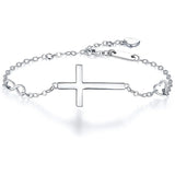 S925 Sterling Silver Cross Heart Belief Bracelet Jewelry