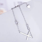 S925 Sterling Silver Cross Heart Belief Bracelet Jewelry