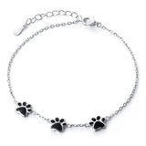 S925 Sterling Silver Cat Paw Print Bracelet Jewelry