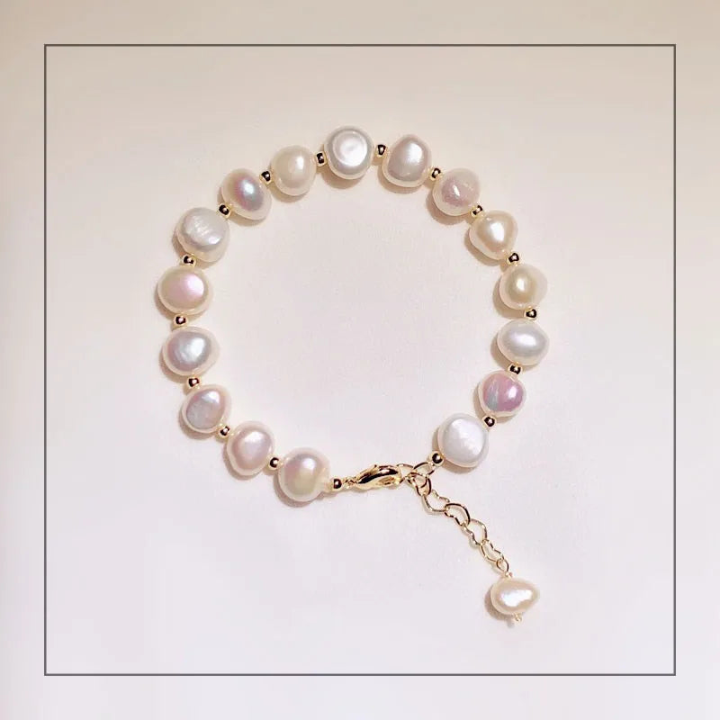 Vintage 14K Baroque Bracelet with Pearls