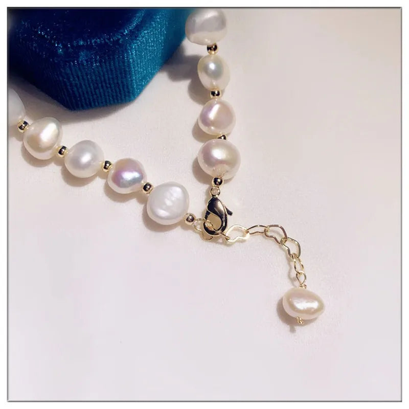 Vintage 14K Baroque Bracelet with Pearls