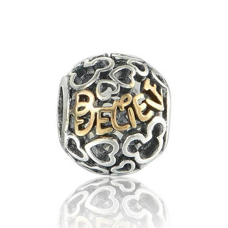 S925 1:1 Fashionable Love Hollow Beaded Charm Jewelry Gift