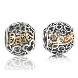 S925 1:1 Fashionable Love Hollow Beaded Charm Jewelry Gift