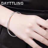 S925 Sterling Silver 1.5MM Round Bangle For Woman Gift Mom Jewelry