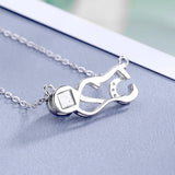 Sterling Silver 100 Languages I Love You Memory 520 Projection Necklace
