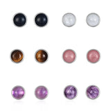 Moonstone Amethyst Stud Earrings for Women