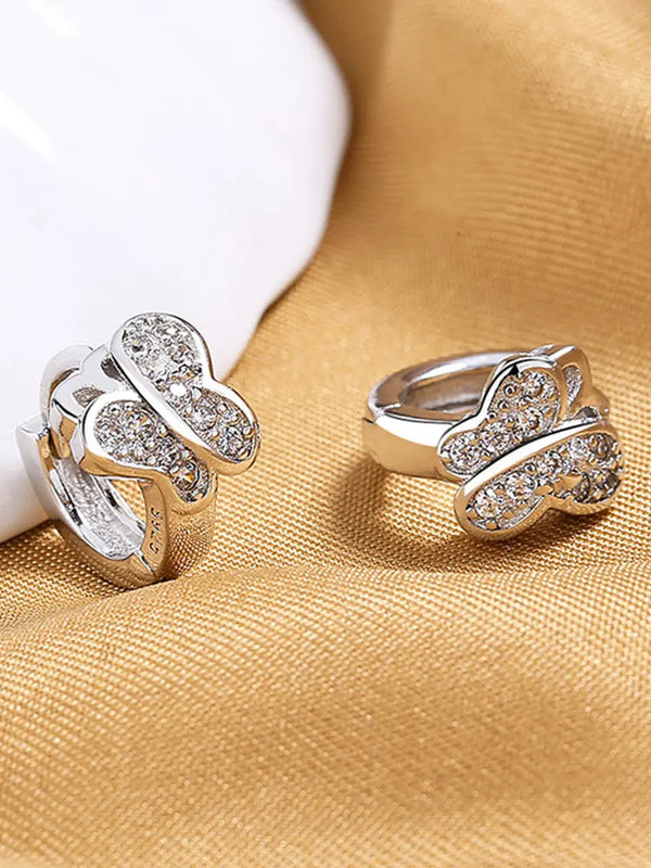 S925 Silver 10MM Butterfly Zircon Necklace Charm Gift Jewelry