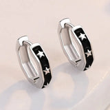 Vintage 3 Stars Hoop Earrings 10MM for Women