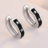 Vintage 3 Stars Hoop Earrings 10MM for Women