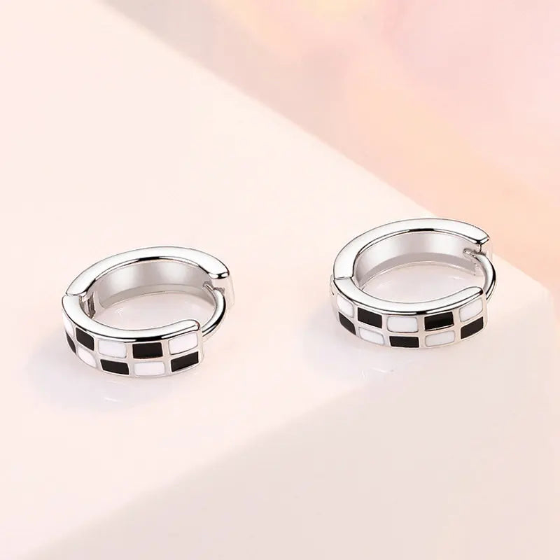 Sterling Silver 10MM Vintage Square Hoop Earrings Wedding Gift