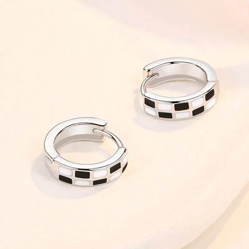 Sterling Silver 10MM Vintage Square Hoop Earrings Wedding Gift