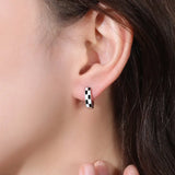 Sterling Silver 10MM Vintage Square Hoop Earrings Wedding Gift