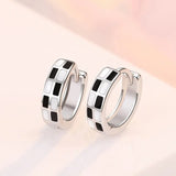 Sterling Silver 10MM Vintage Square Hoop Earrings Wedding Gift