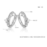 S925 Silver Star Zircon Hoop Earrings Wedding Gift