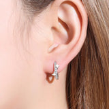 S925 Silver Star Zircon Hoop Earrings Wedding Gift
