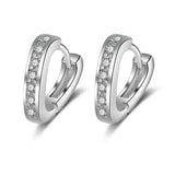S925 Sterling Silver Mini V Zircon Earrings Charm Women Wedding Jewelry