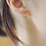 S925 Sterling Silver Diamond Earrings 14K Plated INS Style All-match