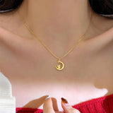 Moon Rabbit Necklace 925 Sterling Silver 14K Plated Wedding Party Jewelry