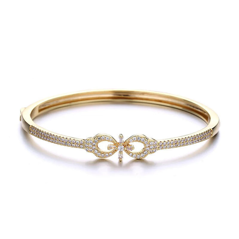 S925 Silver 14k Gold Zircon Bracelet Woman Bangle Gift