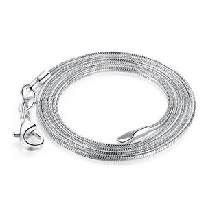 S925 Silver 16-30 Inches Snake Chain Necklace Wedding Jewelry