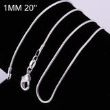 S925 Silver 16-30 Inches Snake Chain Necklace Wedding Jewelry