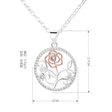 S925 Silver Roses Zircon Necklace for Women Wedding Gift