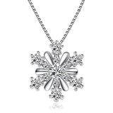 S925 Sterling Silver Snowflake Zircon Necklace 18 Inches