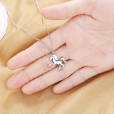 S925 Sterling Silver 18" Unicorn Horse Necklace For Women